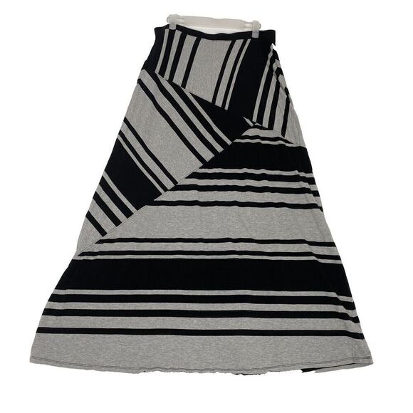 Calvin Klein Performance Skirt Medium Womens Black Gray Stripe Stretch Slit - Picture 1 of 15